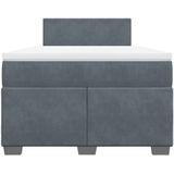 Vidaxl - Boxspringbett mit Matratze Dunkelgrau 120x200 cm Samt