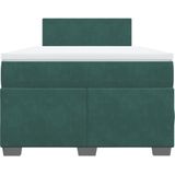 vidaXL Boxspring met matras fluweel donkergroen 120x200 cm
