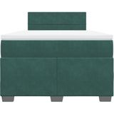 vidaXL Boxspring met matras fluweel donkergroen 120x200 cm