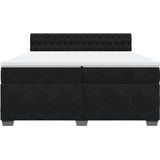 Vidaxl - Boxspringbett mit Matratze Schwarz 200x200 cm Samt