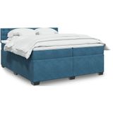 Boxspringbett mit Matratze Blau 200x200 cm Samt vidaXL