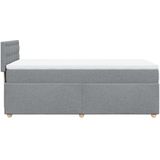 vidaXL - Boxspring - met - matras - stof - lichtgrijsx200 - cm