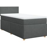 Vidaxl - Boxspringbett mit Matratze Dunkelgrau 100x200 cm Stoff