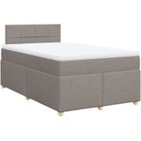Vidaxl - Boxspringbett mit Matratze Taupe 120x200 cm Stoff