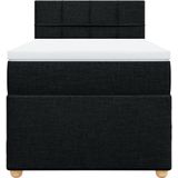 vidaXL - Boxspring - met - matras - stof - zwart - Single - (alleen - AU)