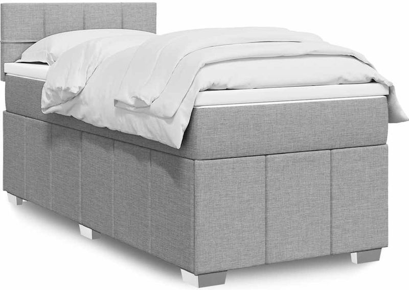 Vidaxl - Boxspringbett mit Matratze Hellgrau 80x200 cm Stoff