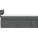 vidaXL - Boxspring - met - matras - stof - donkergrijsx200 - cm