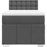 vidaXL - Boxspring - met - matras - stof - donkergrijs - 80x200 - cm