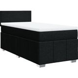 vidaXL Boxspring met matras stof zwart 90x190 cm