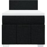 vidaXL Boxspring met matras stof zwart 90x190 cm
