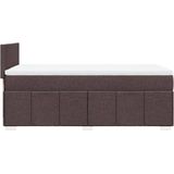 Vidaxl - Boxspringbett mit Matratze Dunkelbraun 90x190 cm Stoff