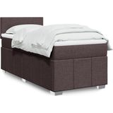 Vidaxl - Boxspringbett mit Matratze Dunkelbraun 90x190 cm Stoff