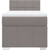 vidaXL Boxspring met matras stof taupe 90x190 cm