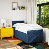 vidaXL Boxspringbett mit Matratze Blau 90x190 cm Stoff