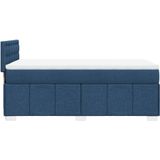 vidaXL Boxspringbett mit Matratze Blau 90x190 cm Stoff