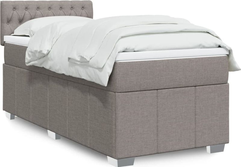 Vidaxl - Boxspringbett mit Matratze Taupe 90x200 cm Stoff