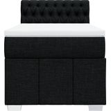 vidaXL Boxspringbett mit Matratze Schwarz 100x200 cm Stoff