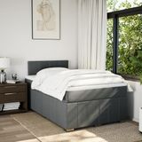 Vidaxl - Boxspringbett mit Matratze Dunkelgrau 120x200 cm Stoff