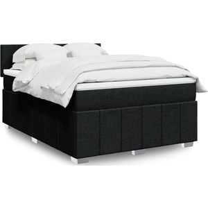 Boxspringbett mit Matratze Schwarz 140x190 cm Stoff vidaXL