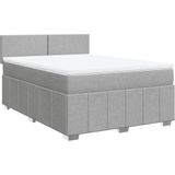 Vidaxl - Boxspringbett mit Matratze Hellgrau 140x200 cm Stoff