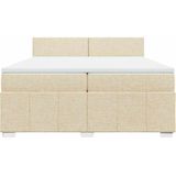 Vidaxl - Boxspringbett mit Matratze Creme 200x200 cm Stoff