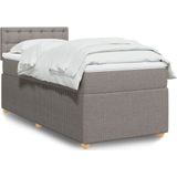 vidaXL Boxspringbett mit Matratze Taupe 90x190 cm Stoff