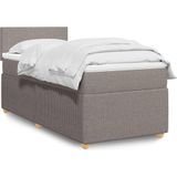 vidaXL - Boxspring - met - matras - stof - taupex200 - cm