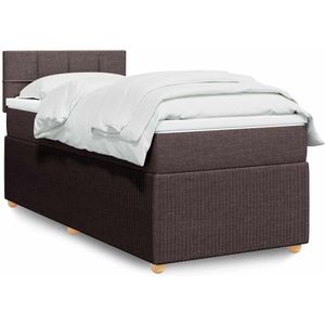 vidaXL Boxspringbett mit Matratze Dunkelbraun 90x200 cm Stoff