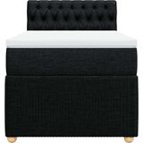 Vidaxl - Boxspringbett mit Matratze Schwarz 90x200 cm Stoff