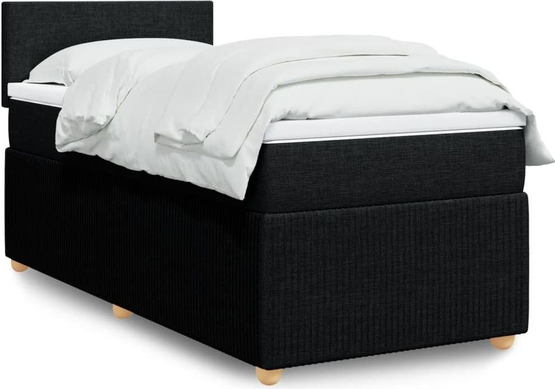 Vidaxl - Boxspringbett mit Matratze Schwarz 100x200 cm Stoff