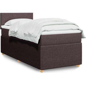 vidaXL Boxspringbett mit Matratze Dunkelbraun 100x200 cm Stoff