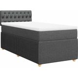 Vidaxl - Boxspringbett mit Matratze Dunkelgrau 100x200 cm Stoff