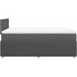 vidaXL - Boxspring - met - matras - stof - donkergrijs - 120x190 - cm