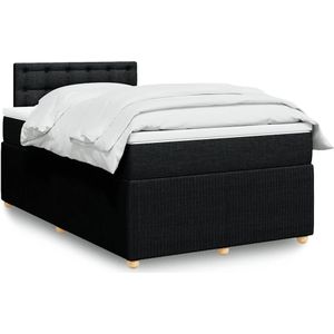 vidaXL - Boxspring - met - matras - stof - zwartx190 - cm