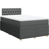 vidaXL - Boxspring - met - matras - stof - donkergrijs - 120x200 - cm