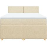 Vidaxl - Boxspringbett mit Matratze Creme 140x200 cm Stoff