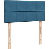 vidaXL Boxspringbett mit Matratze Blau 80x200 cm Samt