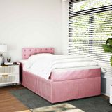 vidaXL - Boxspring - met - matras - fluweel - rozex190 - cm