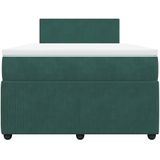 vidaXL - Boxspring - met - matras - fluweel - donkergroenx200 - cm