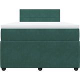 vidaXL - Boxspring - met - matras - fluweel - donkergroen - 120x200 - cm