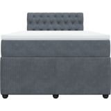 vidaXL - Boxspring - met - matras - fluweel - donkergrijsx200 - cm
