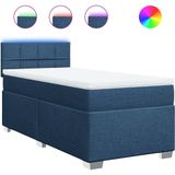 Vidaxl - Boxspringbett mit Matratze Blau 90x200 cm Stoff