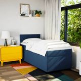 Vidaxl - Boxspringbett mit Matratze Blau 90x200 cm Stoff
