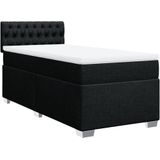 vidaXL Boxspringbett mit Matratze Schwarz 100x200 cm Stoff