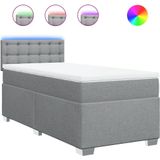 Vidaxl - Boxspringbett mit Matratze Hellgrau 100x200 cm Stoff