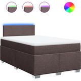 vidaXL Boxspringbett mit Matratze Dunkelbraun 120x200 cm Stoff