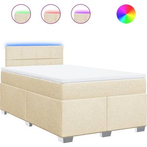 vidaXL - Boxspring Bed - Crèmekleurig - Polyester - Incl. Matras