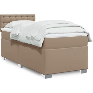 vidaXL Boxspringbett Matratze Cappuccino-Braun 100x200cm Kunstleder
