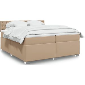 vidaXL Boxspringbett Matratze Cappuccino-Braun 200x200cm Kunstleder