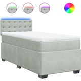 Vidaxl - Boxspringbett mit Matratze Hellgrau 90x190 cm Samt